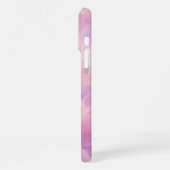 ウォーターカラー ピンク ラベンダー 花 抽象画 iPhoneケース (左側面)