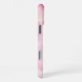 ウォーターカラー ピンク ラベンダー 花 抽象画 iPhoneケース (右側面)