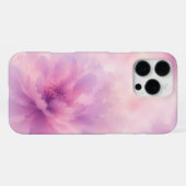 ウォーターカラー ピンク ラベンダー 花 抽象画 iPhoneケース (裏面横)