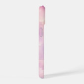 ウォーターカラー ピンク ラベンダー 花 抽象画 iPhone 15ケース (右側面)