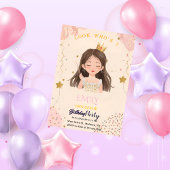ウォーターカラー フェアリープリンセスの誕生日カスタムフォト 招待状
