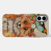 ウォーターカラー+フォクシー+フラワーフレンド+お名前入り Case-Mate iPhoneケース (裏面 (横))