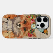 ウォーターカラー+フォクシー+フラワー フレンズ 名前入り Case-Mate iPhoneケース (裏面 (横))