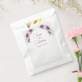 ウォーターカラー フクシア ローズと芍薬のウェディング フェイバーバッグ (封をした状態)