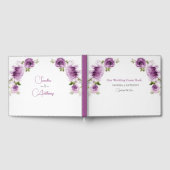 ウォーターカラー フクシア 薔薇と芍薬の結婚式 ゲストブック (全面)