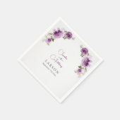 ウォーターカラー フクシア 薔薇と芍薬の結婚式 スタンダードカクテルナプキン (角)