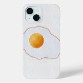 ウォーターカラー フライドエッグ ミニマリスト アートプリント iPhone 15ケース