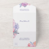 ウォーターカラー フラワーズ ガーデン フローラル ウェディング オールインワン招待状 (外側)