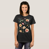 ウォーターカラー フラワーズ Tシャツ (正面フル)
