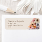 ウォーターカラー フラワーベージュ ベビーシャワー 返信住所ラベル ラベル (インサイチュ)