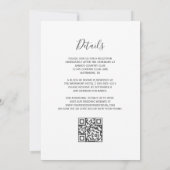 ウォーターカラー+フラワー+ゴールドQRコード+結婚式 招待状 (裏面)