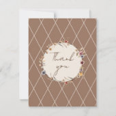 ウォーターカラー フラワー ベージュ ベビーシャワー 感謝カード (正面)