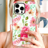 ウォーターカラー フラワー モノグラム Case-Mate iPhoneケース
