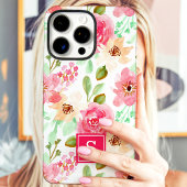 ウォーターカラー フラワー モノグラム Case-Mate iPhoneケース