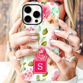 ウォーターカラー フラワー モノグラム Case-Mate iPhoneケース