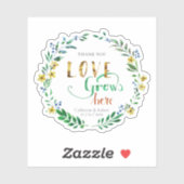 ウォーターカラー フラワー リースに感謝 シール (シート)