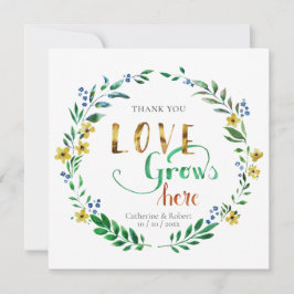 ウォーターカラー フラワー リースに感謝 招待状