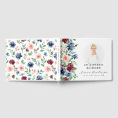ウォーターカラー フラワー 愛する人の記憶を偲んで 記念品 ゲストブック (全面)