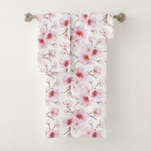 ウォーターカラー フラワー 桜 ピンク 白