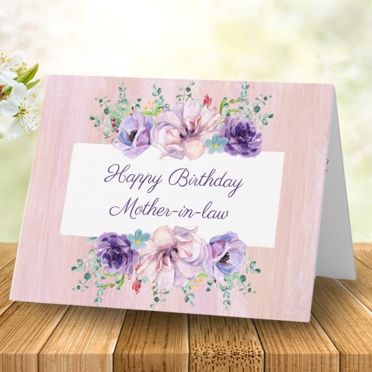 ウォーターカラー フラワー 母の誕生日おめでとう カード