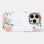 ウォーターカラー フローラルボーダー iPhoneケース (裏面横)