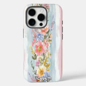 ウォーターカラー フローラル ガーランド パターン Case-Mate iPhoneケース (裏面)