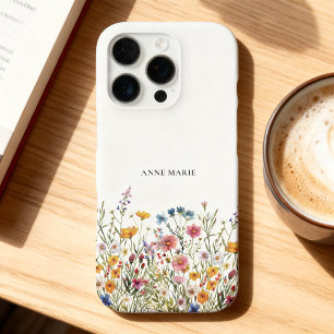 ウォーターカラー フローラル パーソナライズd iPhone 16 Pro カバー