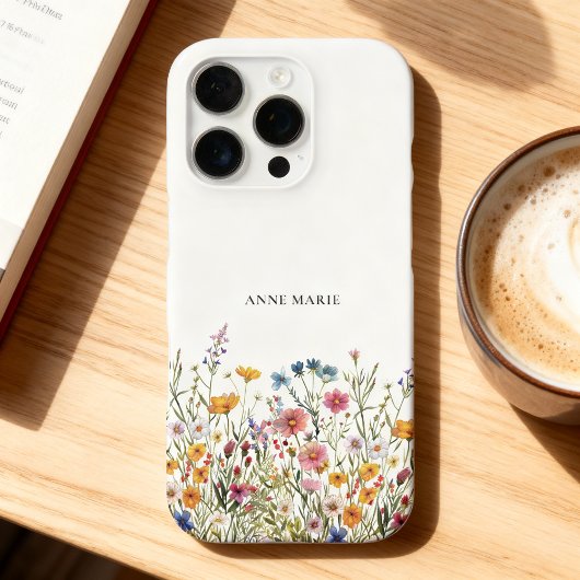 ウォーターカラー フローラル パーソナライズd iPhone 16 Pro カバー