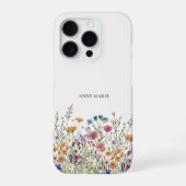 ウォーターカラー フローラル パーソナライズd iPhone 16 Pro カバー (裏面)