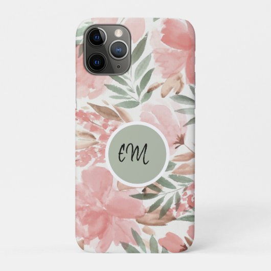 ウォーターカラー フローラル モノグラム Case-Mate iPhoneケース (裏)