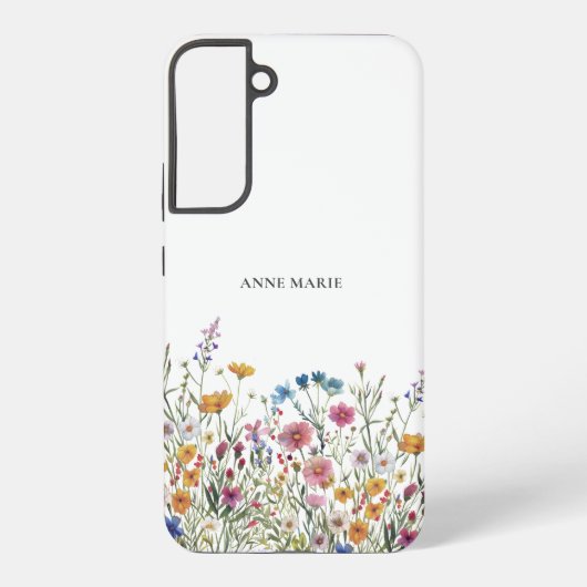 ウォーターカラー フローラル 名入れ SAMSUNG GALAXYケース (裏面)