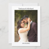 ウォーターカラー フローラル 秋 結婚式 サンク フォト ノートカード (裏面)