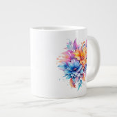 ウォーターカラー フローラル 花 デザイン-24683 ジャンボコーヒーマグカップ (正面右)