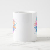 ウォーターカラー フローラル 花 デザイン-24683 ジャンボコーヒーマグカップ (正面)
