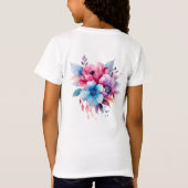 ウォーターカラー フローラル 花 デザイン-24683 Tシャツ (裏面)