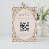 ウォーターカラー フローラル - RSVP カード (スタンド正面)