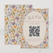 ウォーターカラー フローラル - RSVP カード (正面/裏面)