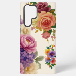 ウォーターカラー フローラル SAMSUNG GALAXY S22 ULTRAケース