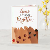 ウォーターカラー ブラウン＆ホワイトの肉球 ペット追悼 カード (黄色い花)