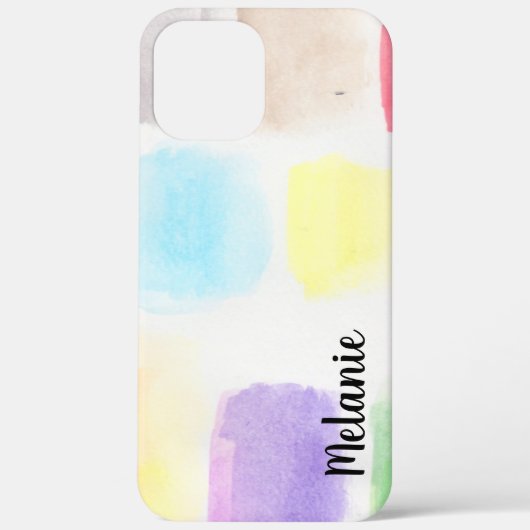 ウォーターカラー+ブラシストローク+カラフル+レインボー Case-Mate iPhoneケース (裏面)