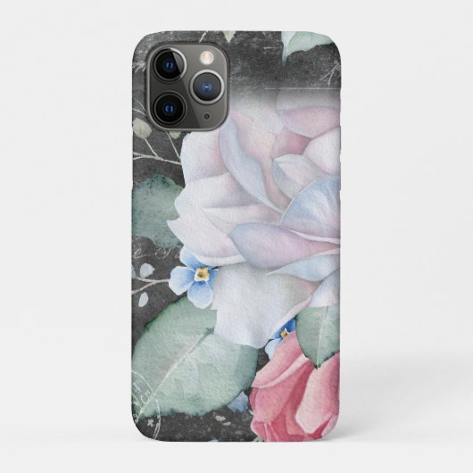 ウォーターカラー ブラックボード ローズ Case-Mate iPhoneケース (裏)