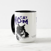 ウォーターカラー ブラック CAT MOM 名入れ マグカップ (正面左)
