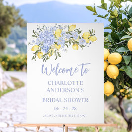 ウォーターカラー ブルー シトラス レモン ブライダルシャワー アクリルサイン