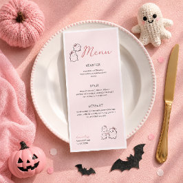 ウォーターカラー ブー ピンク かわいい パステル ハロウィン メニュー
