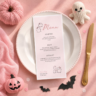 ウォーターカラー ブー ピンク かわいい パステル ハロウィン メニュー