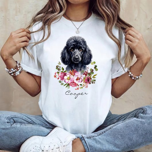 ウォーターカラー プードル Tシャツ