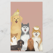 ウォーターカラー ペットシッター・犬の散歩ビジネス チラシ (裏面)