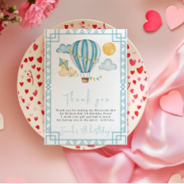 ウォーターカラー ホットエアバルーン キッズ 5歳 誕生日パーティー サンキューカード