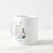 ウォーターカラー ホワイトキャット コーヒーマグカップ (正面左)