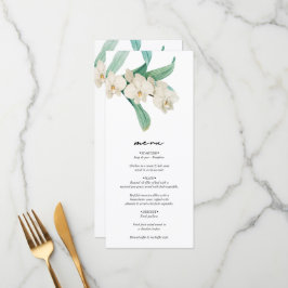 ウォーターカラー ホワイト オーキッド フラワー ウェディング メニュー